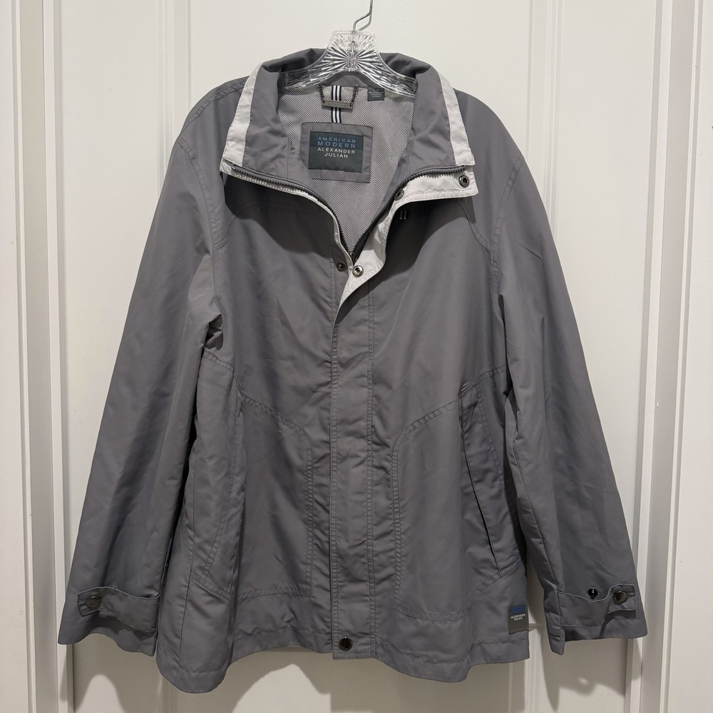 American‎ Modern Alexander Julian Men's Windbreaker Spring Fall Large Gray